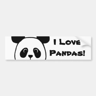 Autocollant De Voiture Grande bande dessinée de panda de visage
