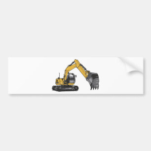 Autocollant De Voiture Grande excavatrice jaune