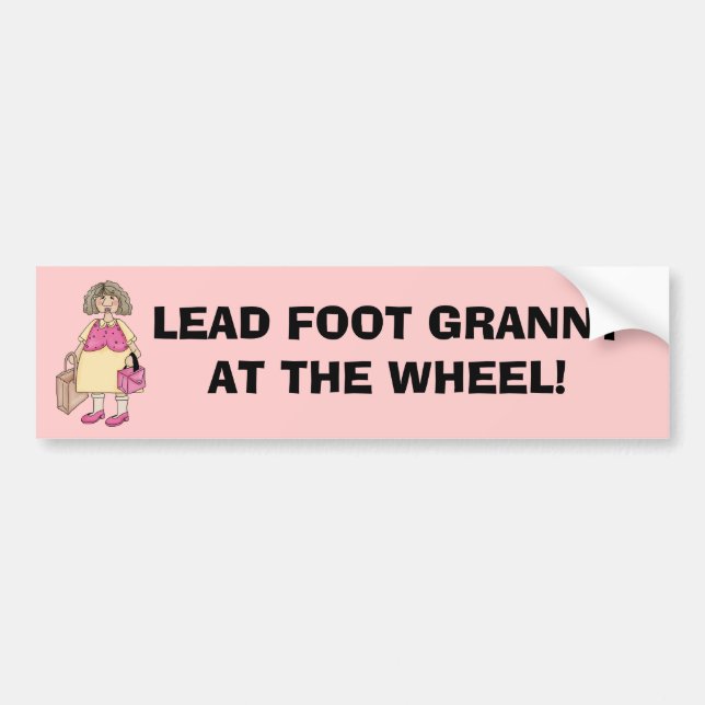 Autocollant De Voiture GRANNY À LA ROUE ! Auto-collants pour voiture (Devant)