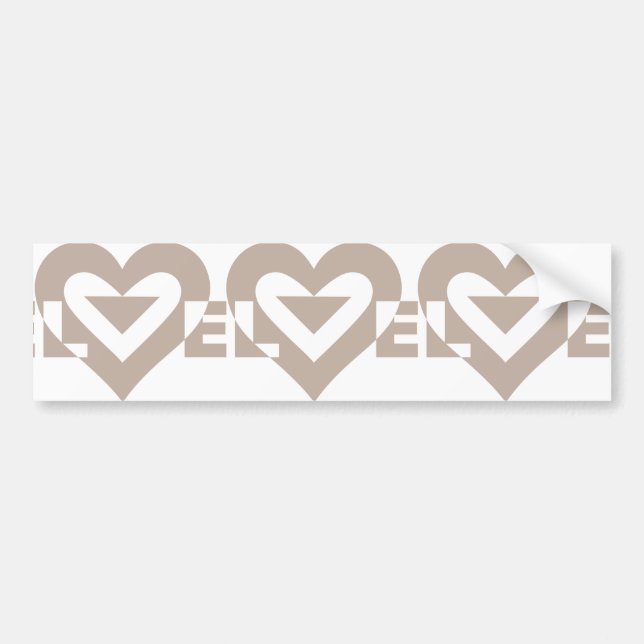 Autocollant De Voiture Graphique d'amour cool, gris (Devant)