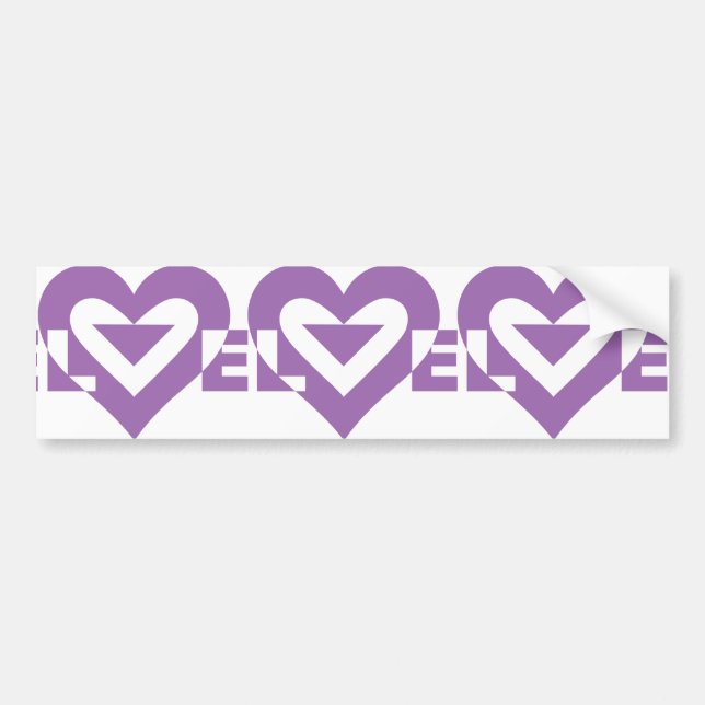 Autocollant De Voiture Graphique d'amour cool, violet (Devant)