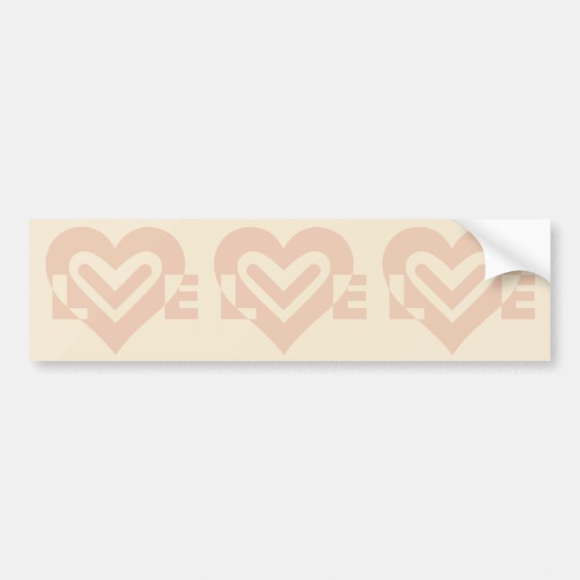 Autocollant De Voiture Graphique d'amour mignon en beige (Devant)