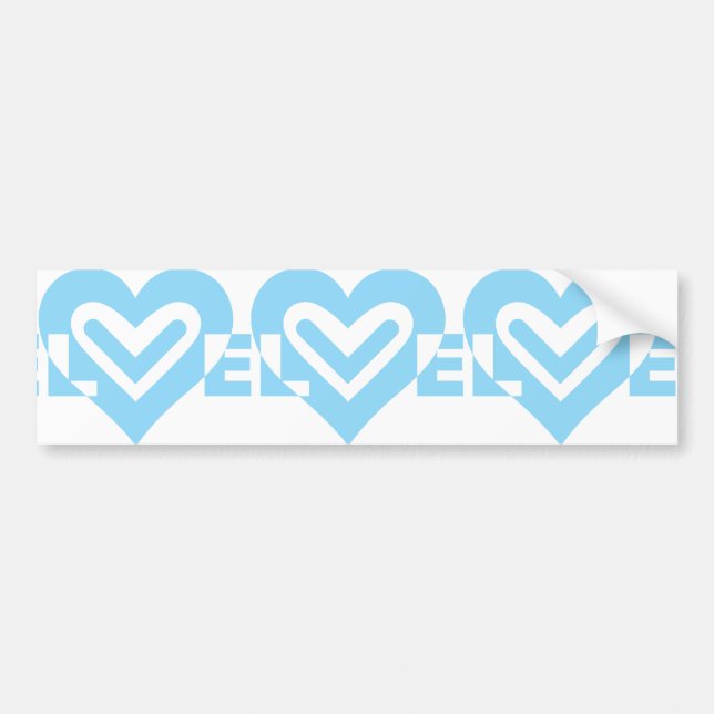Autocollant De Voiture Graphique d'amour mignon en bleu (Devant)