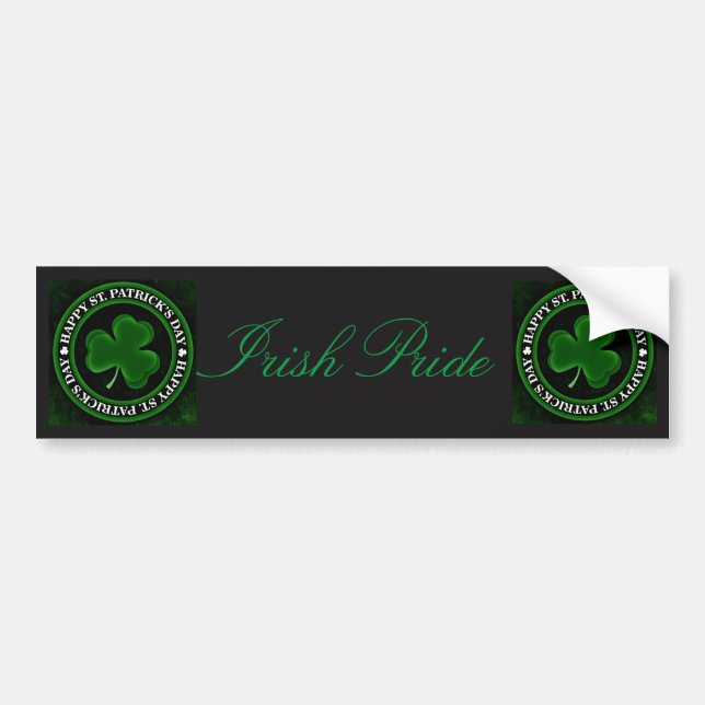 Autocollant De Voiture green/black shamrock St Patrick's Day Irish Pride (Devant)