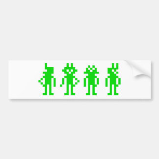 Autocollant De Voiture Green pixel robots