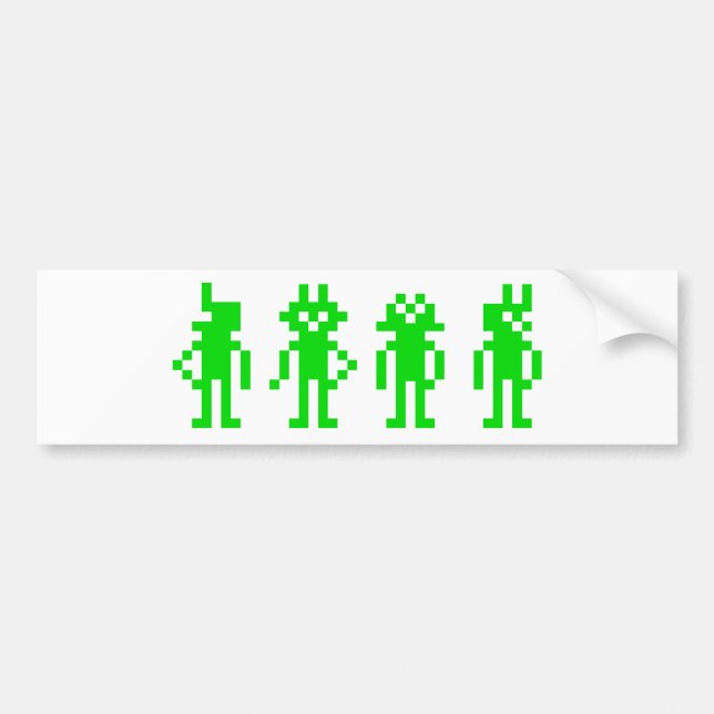Autocollant De Voiture Green pixel robots (Devant)