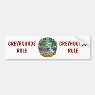 AUTOCOLLANT DE VOITURE GREYHOUNDS RULE 75 KM/H BEACH BUM