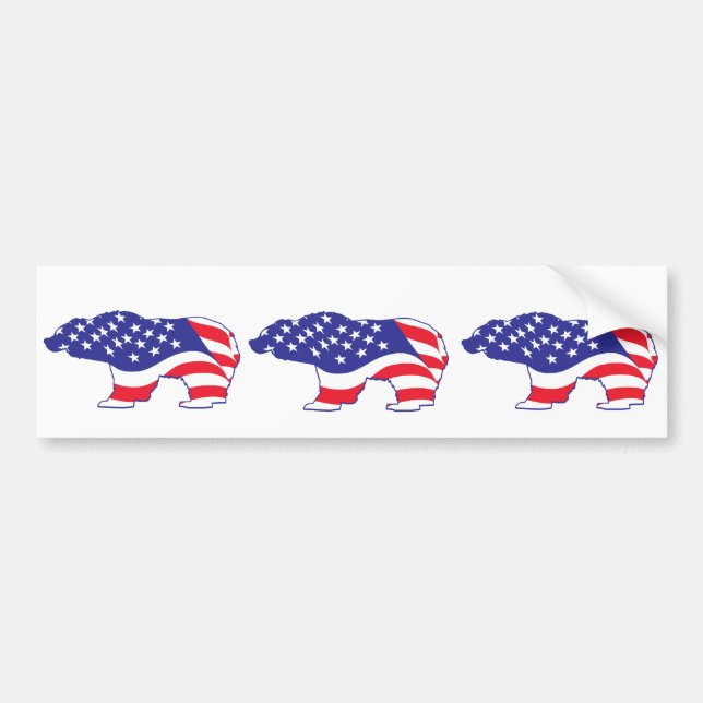 Autocollant De Voiture Grizzly patriotique (Devant)