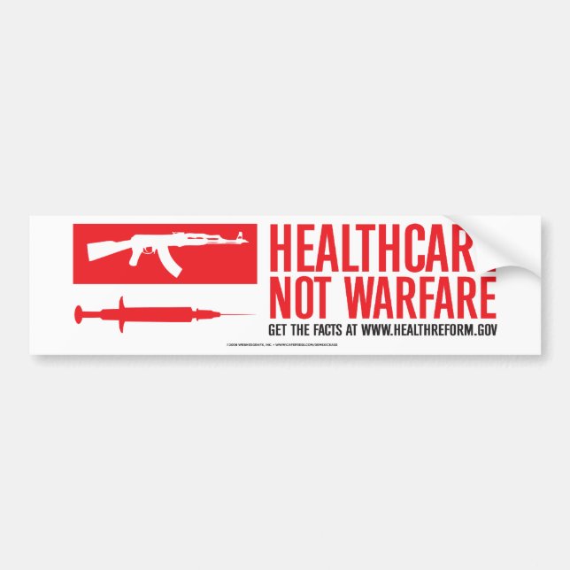 Autocollant De Voiture Guerre de soins de santé PAS (Devant)