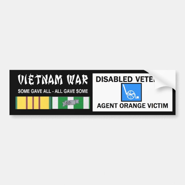 AUTOCOLLANT DE VOITURE GUERRE DE VIETNAM - VÉTÉRINAIRE HANDICAPÉ - (Devant)