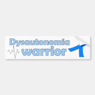 Autocollant De Voiture Guerrier de dysautonomie sur le blanc