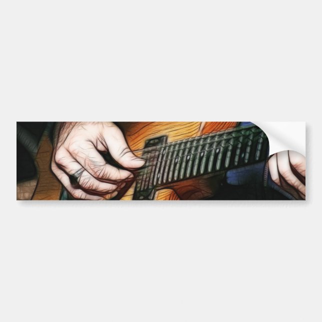 Autocollant De Voiture Guitare (Devant)