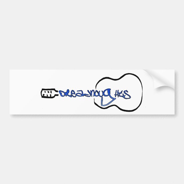 Autocollant De Voiture Guitare acoustique Abstrait Logo bleu (Devant)