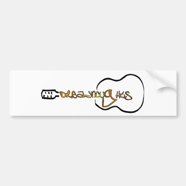 Autocollant De Voiture Guitare acoustique Logo Abstrait or (Devant)