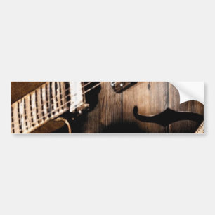 Autocollant De Voiture Guitare occidentale en bois de musique country de