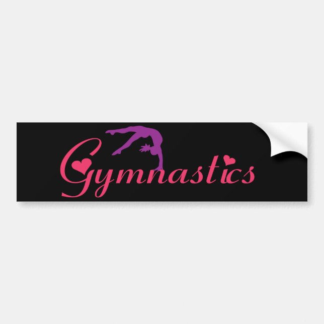 Autocollant De Voiture Gymnastique avec des coeurs (Devant)