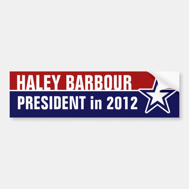 Autocollant De Voiture Haley Barbour en 2012 (Devant)