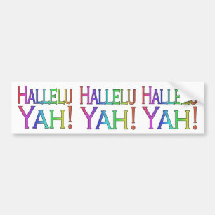 Autocollant De Voiture Hallelu Yah ! (arc-en-ciel)