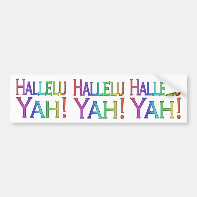 Autocollant De Voiture Hallelu Yah ! (arc-en-ciel) (Devant)