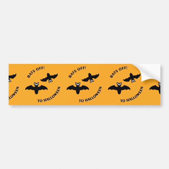 Autocollant De Voiture Halloween Bats Orange (Devant)