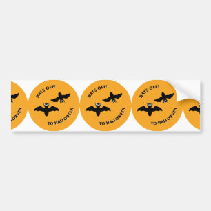 Autocollant De Voiture Halloween Bats Orange