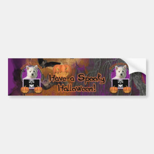 Autocollant De Voiture Halloween - juste un Lil éffrayant - Westie