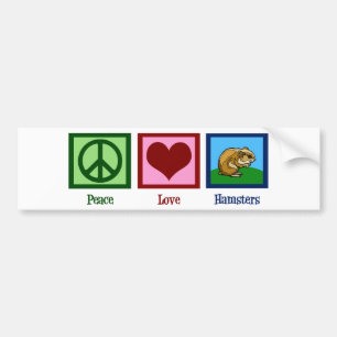 Autocollant De Voiture Hamsters Peace Love