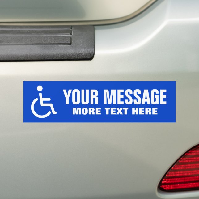 Autocollant De Voiture Handicap désactivé symbole ajouter le message bleu (En voiture)