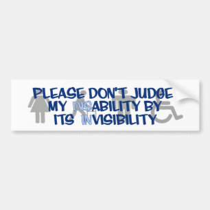 Autocollant De Voiture Handicap/INvisibilité...RSD/CRPS