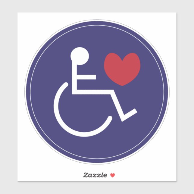 Autocollant de voiture Handicapée Amour bleu (Feuille)