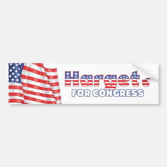 Autocollant De Voiture Hargett pour le drapeau américain patriotique du (Devant)