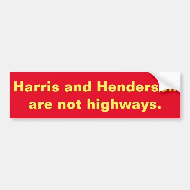 AUTOCOLLANT DE VOITURE HARRIS ET HENDERSON (Devant)