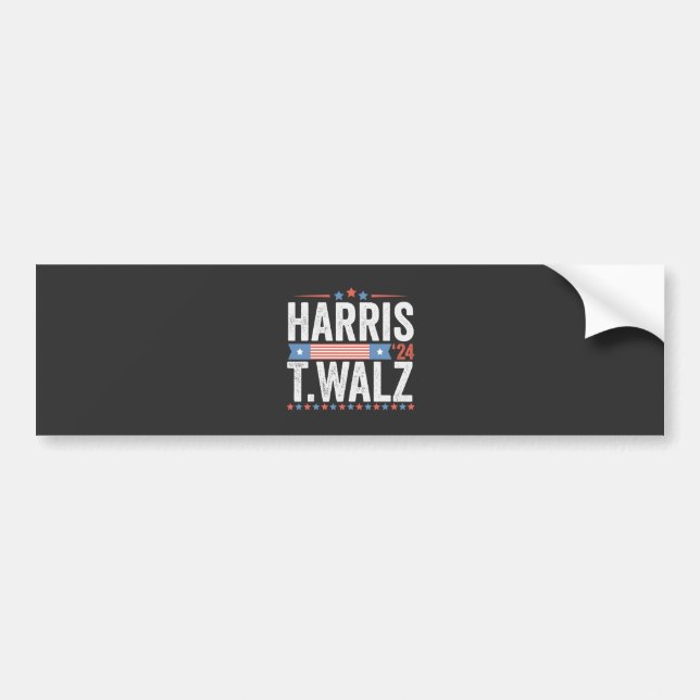 Autocollant De Voiture Harris Walz Élection 2024 Kamala Tim Waltz (Devant)