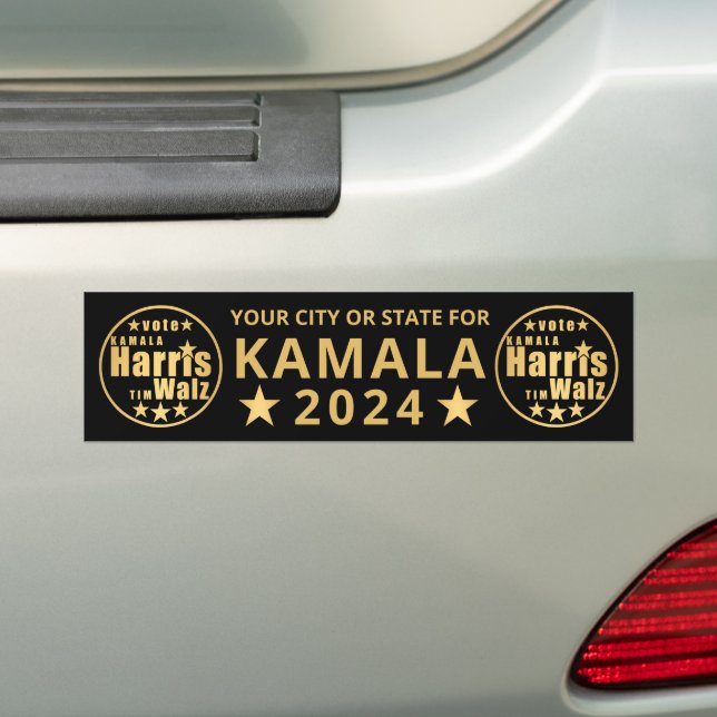 Autocollant De Voiture Harris Walz Gold Election Personnalisé Politique (En voiture)