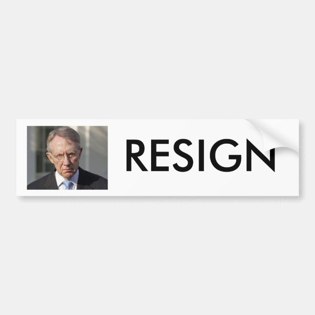 AUTOCOLLANT DE VOITURE HARRY REID DÉMISSIONNENT (Devant)