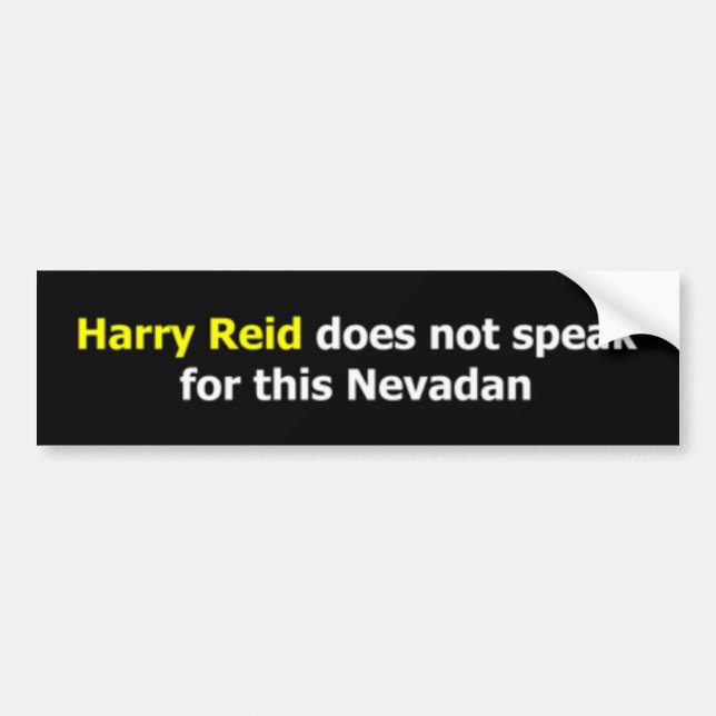 Autocollant De Voiture Harry Reid ne parle pas pour ce Nevadan (Devant)
