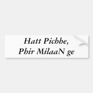 Autocollant De Voiture Hatt Pichhe, GE de Phir MilaaN