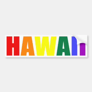 Autocollant De Voiture HAWAII dans les couleurs arc-en-ciel