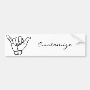 Autocollant De Voiture Hawaii Shaka Brah Wave Thunder_Cove