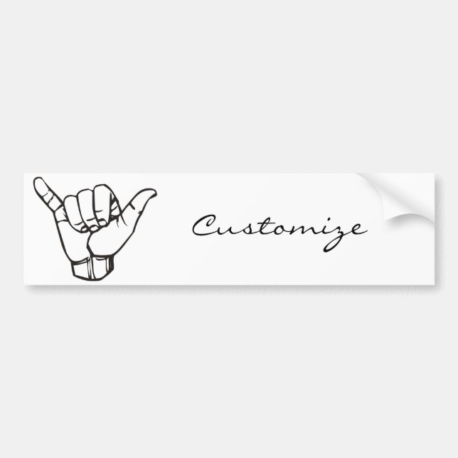 Autocollant De Voiture Hawaii Shaka Brah Wave Thunder_Cove (Devant)