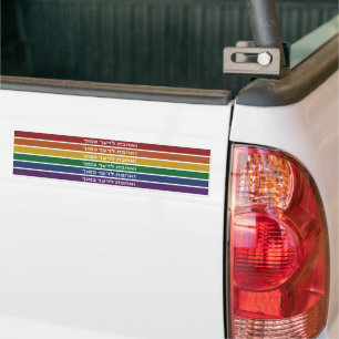 Autocollant De Voiture Hébreu 'Aimez votre voisin' Rainbow Jewish LGBTQ