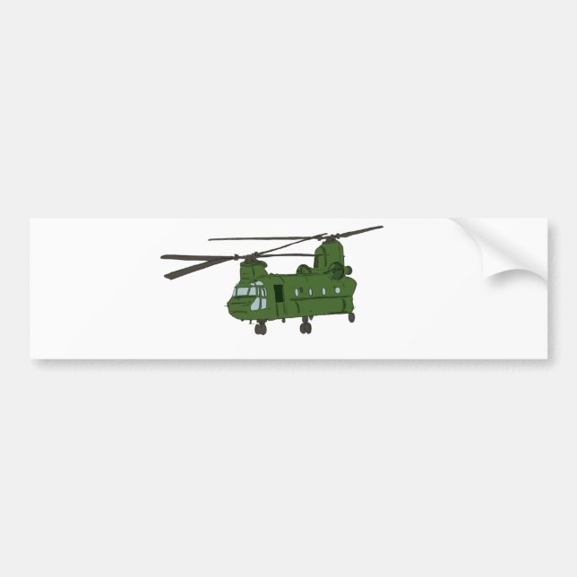 Autocollant De Voiture Hélicoptère CH-47 militaire chinook vert (Devant)