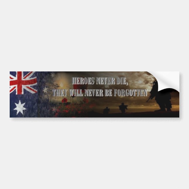 Autocollant De Voiture Héroes never les...Australie (Devant)