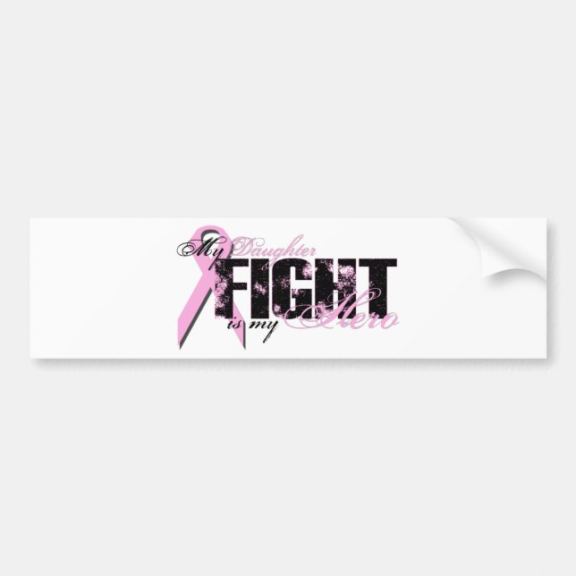 Autocollant De Voiture Héros de fille - cancer du sein de combat (Devant)