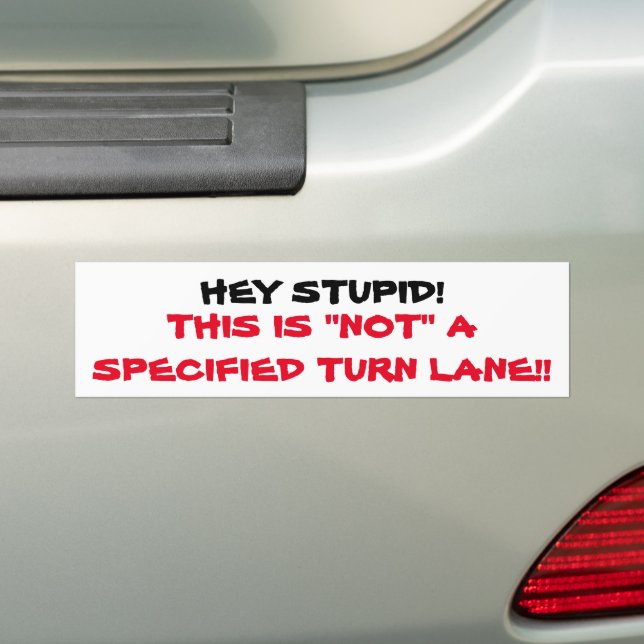 AUTOCOLLANT DE VOITURE HEY STUPID BUMPER STICKER POUR HONKERS (En voiture)