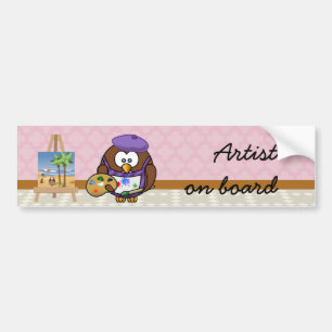 Autocollant De Voiture hibou artiste