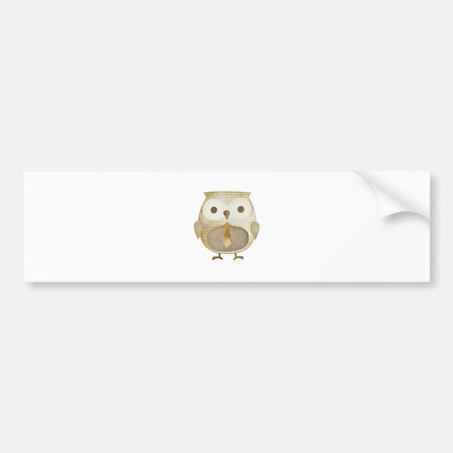 Autocollant De Voiture Hibou avec la cravate (Devant)