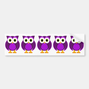 Autocollant De Voiture Hibou pourpre mignon