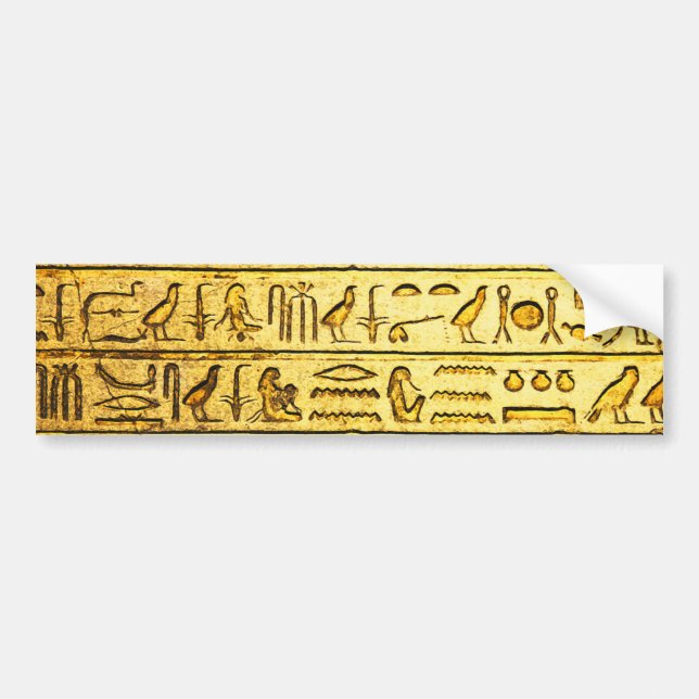 Autocollant De Voiture Hiéroglyphes égyptiens anciens Jaune (Devant)