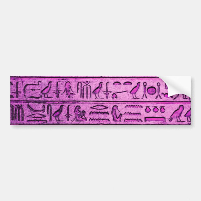 Autocollant De Voiture Hiéroglyphes égyptiens antiques violets (Devant)